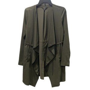 Simply Vera, Army Green, Flyaway Drawstring Tunic length Jacket Blazer